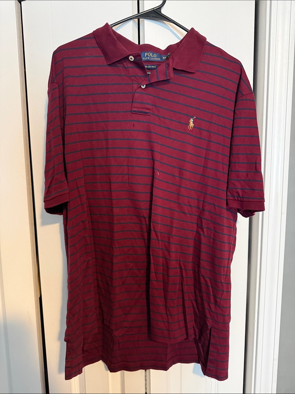 Polo by Ralph Lauren Burgundy Polo with Navy Stripes